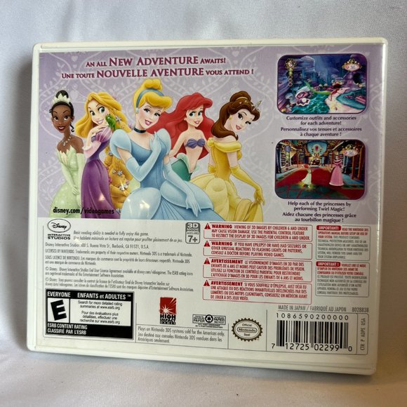Disney Princess: My Fairytale Adventure Nintendo 3DS 2012 Complete Case w/Manual - Picture 3 of 6
